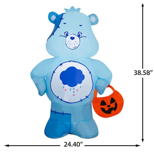 3.2ft. Airblown® Inflatable Care Bears Grumpy Bear with Jack-o’-Lantern Candy Basket Yard Décor